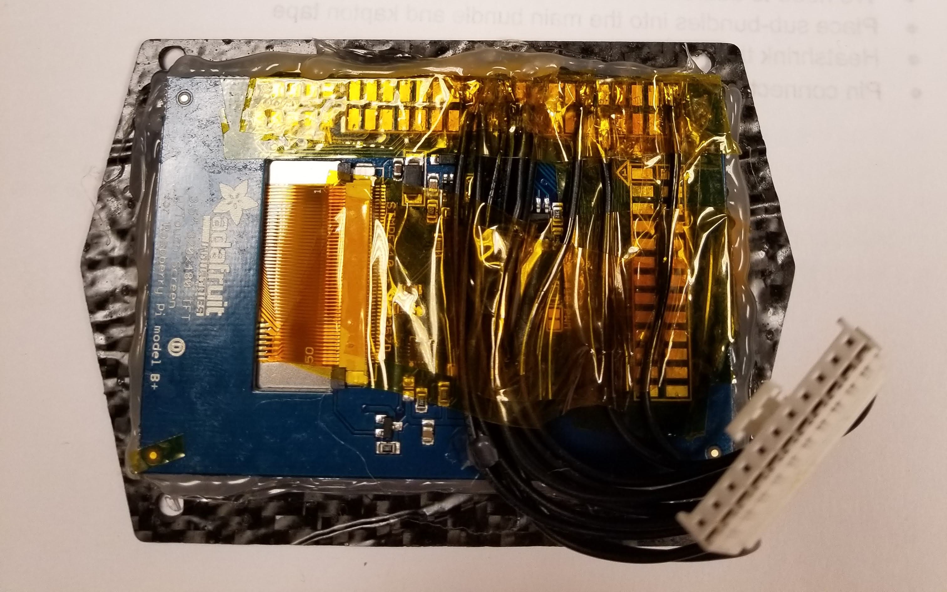 A picture of the touchscreen that connects to the PCB